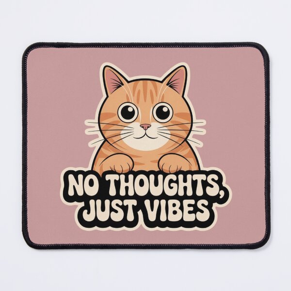 Item preview, No Thoughts Just Vibes Orange Cat Sticker | Funny Cat Lover Gift designed and sold by RICHYON.