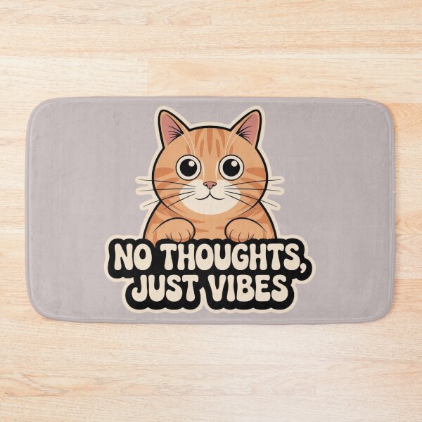 Item preview, No Thoughts Just Vibes Orange Cat Sticker | Funny Cat Lover Gift designed and sold by RICHYON.