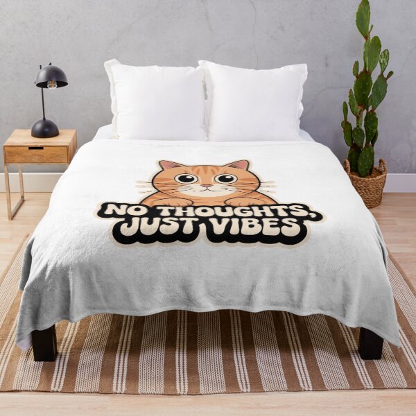 Item preview, No Thoughts Just Vibes Orange Cat Sticker | Funny Cat Lover Gift designed and sold by RICHYON.