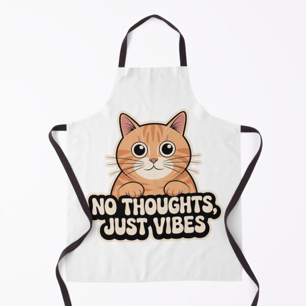 Item preview, No Thoughts Just Vibes Orange Cat Sticker | Funny Cat Lover Gift designed and sold by RICHYON.