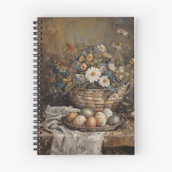 Item preview, Vintage Spring Basket Still Life with Daisies and Painted Eggs designed and sold by Sergey Sedunov.