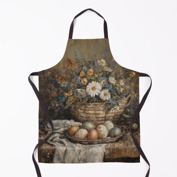 Item preview, Vintage Spring Basket Still Life with Daisies and Painted Eggs designed and sold by Sergey Sedunov.