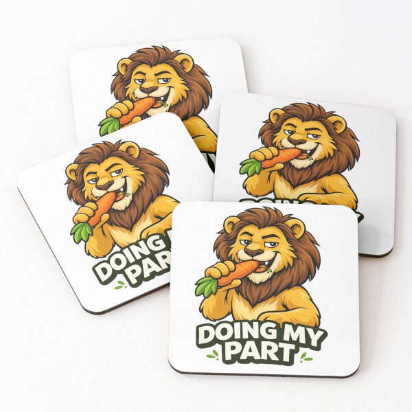 Item preview, Funny vegetarian lion eating vegetables designed and sold by VisualWeight.