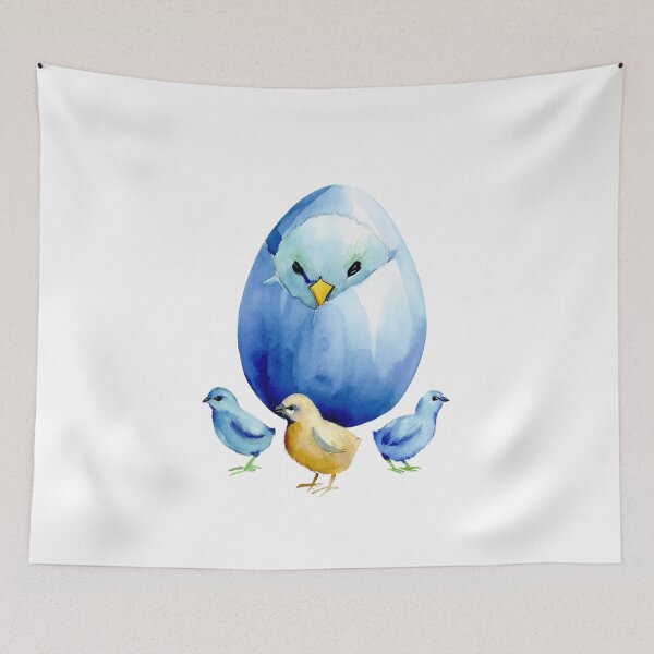 Item preview, Cute Watercolor Chick Egg Roaster Hen Spring Easter Illustration designed and sold by VISO-art.