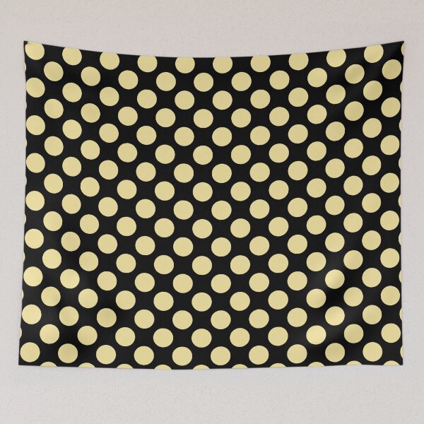 Item preview, Pastel Yellow Large Polka dot on Black  designed and sold by POLKAIWERX.