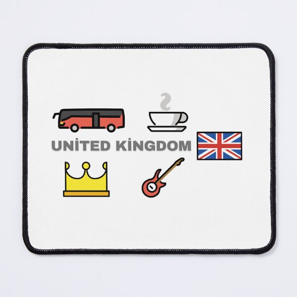 Item preview, UK Vibes – United Kingdom Emoji Design | Bus, Coffee, Crown & Guitar designed and sold by iccdesignsshop.