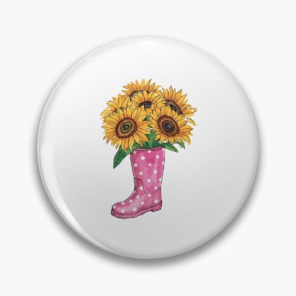 Item preview, Pink rain boots and sunflowers designed and sold by uunaa.