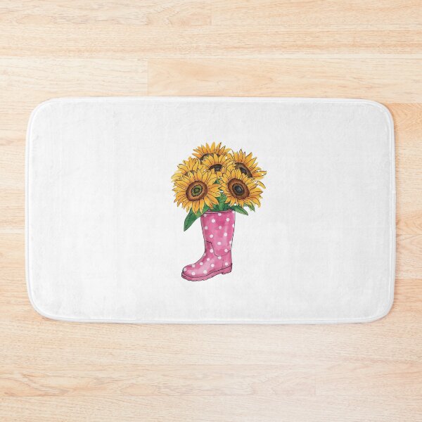 Item preview, Pink rain boots and sunflowers designed and sold by uunaa.