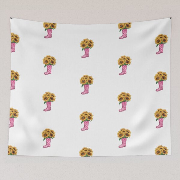 Item preview, Pink rain boots and sunflowers designed and sold by uunaa.