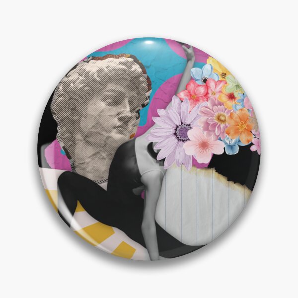 Item preview, Surreal Collage Art – Classical Sculpture and Floral Explosion designed and sold by Avohai!.