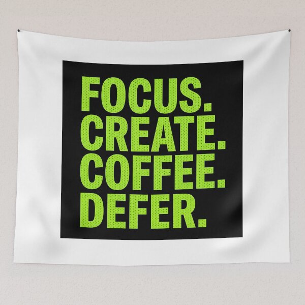 Item preview, Focus Create Coffee Defer Neon Typography Design designed and sold by NiceArtsPlace.