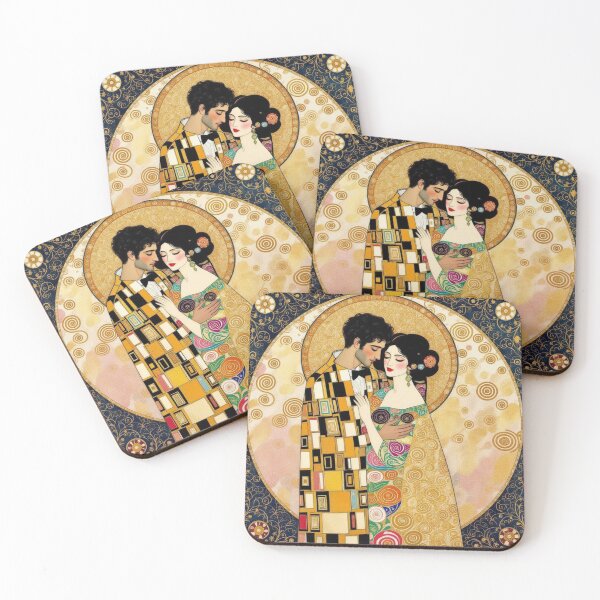 Item preview, A Klimt-inspired embrace in golden Art Nouveau style, full of symbolism and timeless elegance designed and sold by FotoworldEdel.