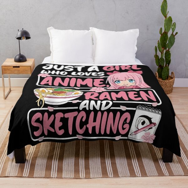 Item preview, Just A Girl Who Loves Anime Ramen and Sketching designed and sold by MOFAPPAREL.
