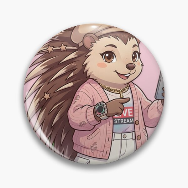 Item preview, Cute Porcupine Influencer - Live Streaming Anime Animal Art designed and sold by WalterAdd.