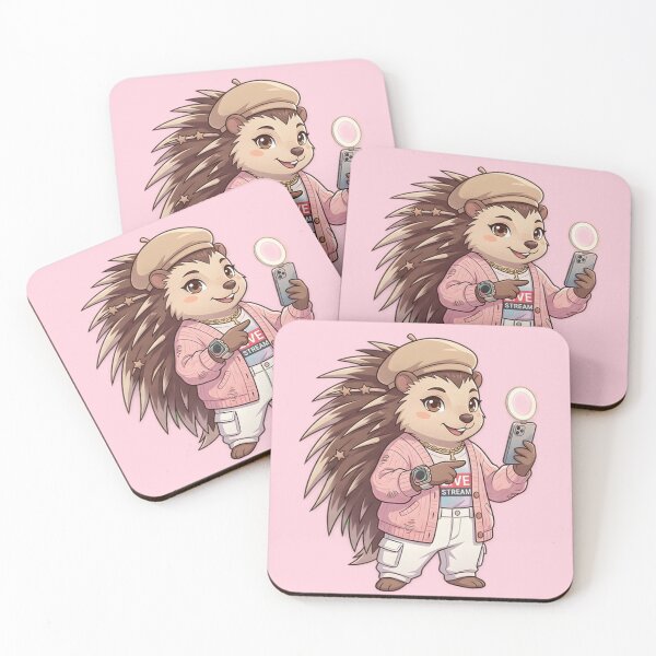 Item preview, Cute Porcupine Influencer - Live Streaming Anime Animal Art designed and sold by WalterAdd.