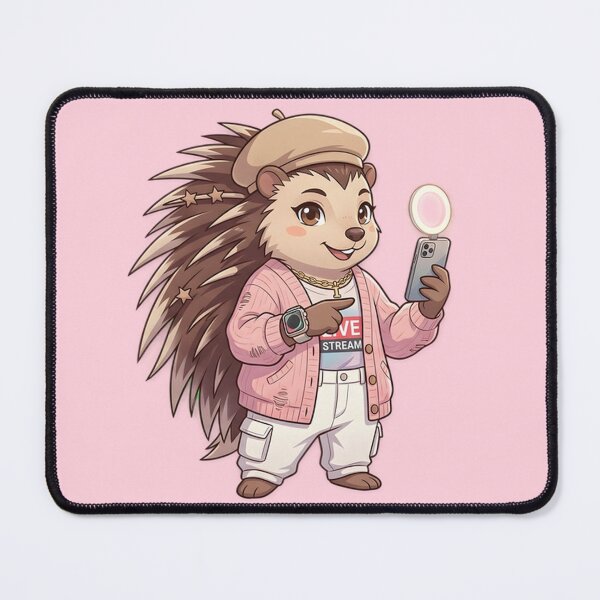 Item preview, Cute Porcupine Influencer - Live Streaming Anime Animal Art designed and sold by WalterAdd.