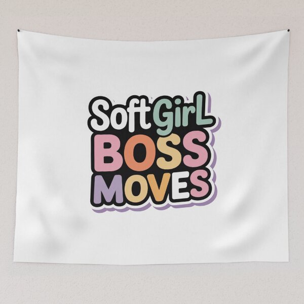 Item preview, Soft Girl Boss Moves. Cute Feminine Empowerment Aesthetic Typography Design designed and sold by Aarvya Fashion Club ( A.F.C ).