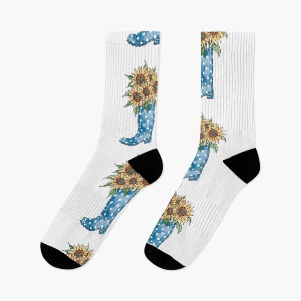 Item preview,  Rain boots and sunflowers designed and sold by uunaa.