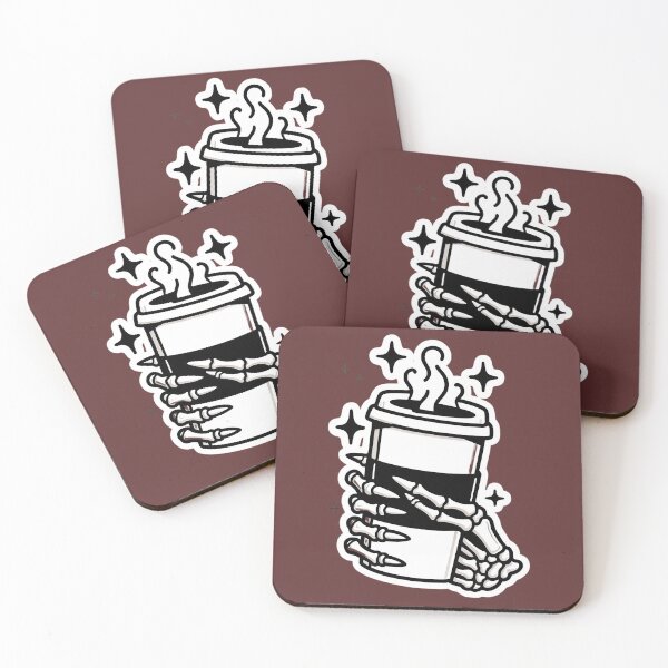 Item preview, Skeleton hand holding coffee cup, dark aesthetic art designed and sold by AlanyaArtX.