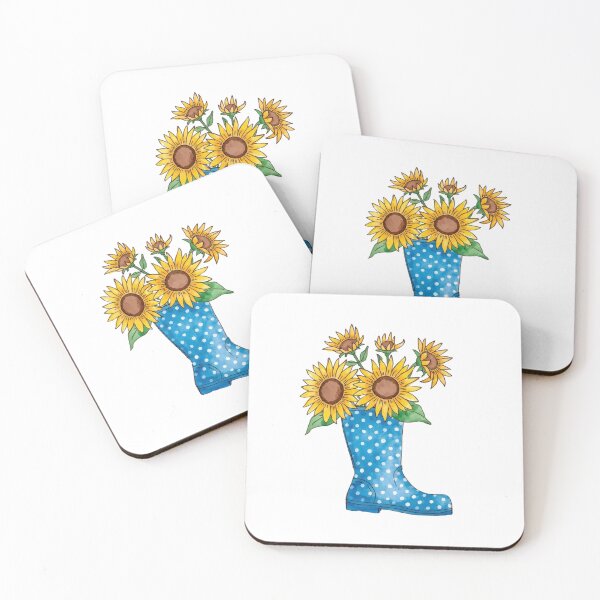 Item preview, Rain boots and sunflowers designed and sold by uunaa.
