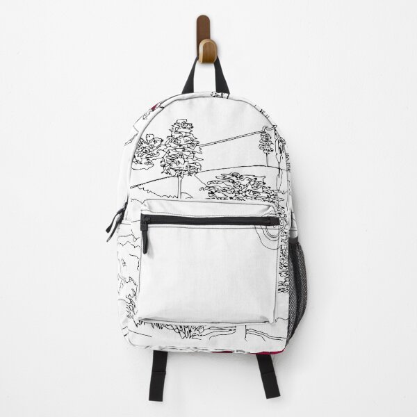Item preview, Mountain Village Line Art with Red Roofs designed and sold by busurman.
