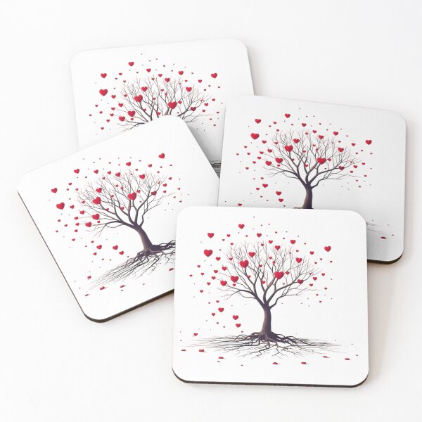 Item preview, Tree of love, abstract tree with red hearts  designed and sold by AlanyaArtX.
