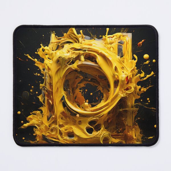 Item preview, Golden Liquid Explosion - Abstract Energy Form in Fluid Motion designed and sold by Peter Kraaibeek | Generative Designs and Car Art.