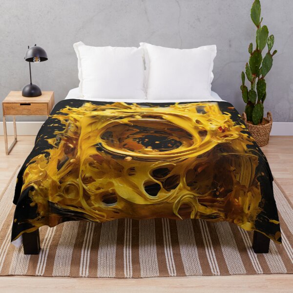 Item preview, Golden Liquid Explosion - Abstract Energy Form in Fluid Motion designed and sold by Peter Kraaibeek | Generative Designs and Car Art.