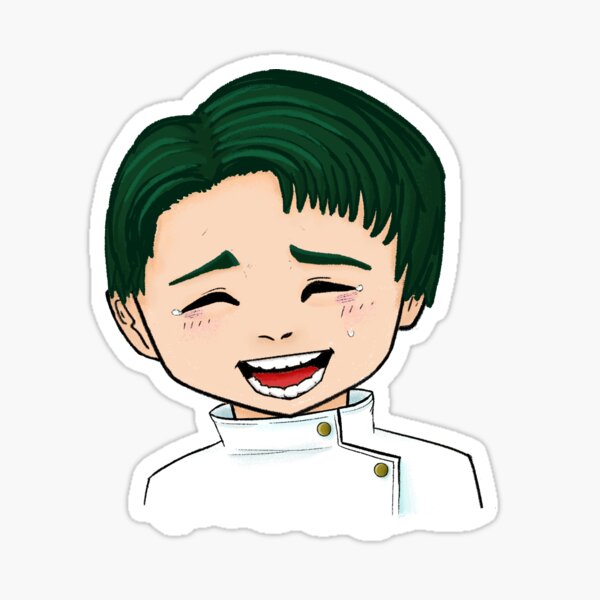 Smiling Yuta Okkotsu Chibi Art Glossy Sticker