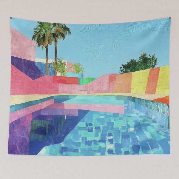 Item preview, David Hockney - David Hockney - David Hockney (196) - Vibrant California Pool – Pop Art Print Inspired by David Hockney designed and sold by KirstenShShop.