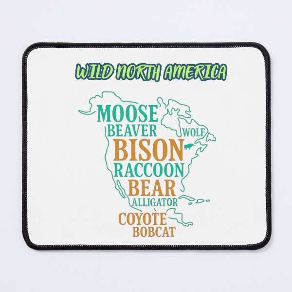 Item preview, Wild North America Animals Map Wildlife Outdoor Design designed and sold by GigaFactory.