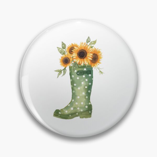 Item preview, Green rain boots and sunflowers designed and sold by uunaa.