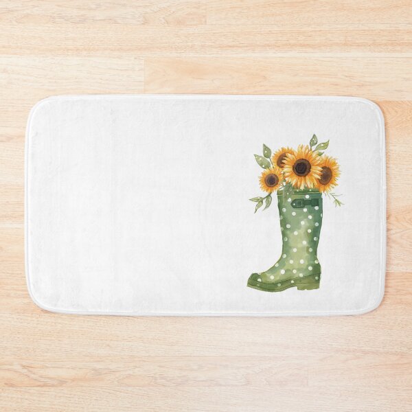 Item preview, Green rain boots and sunflowers designed and sold by uunaa.