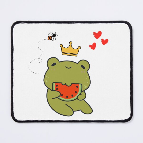 Item preview, Cute Frog Eating Watermelon Kawaii Aesthetic designed and sold by l.s.m.arts.