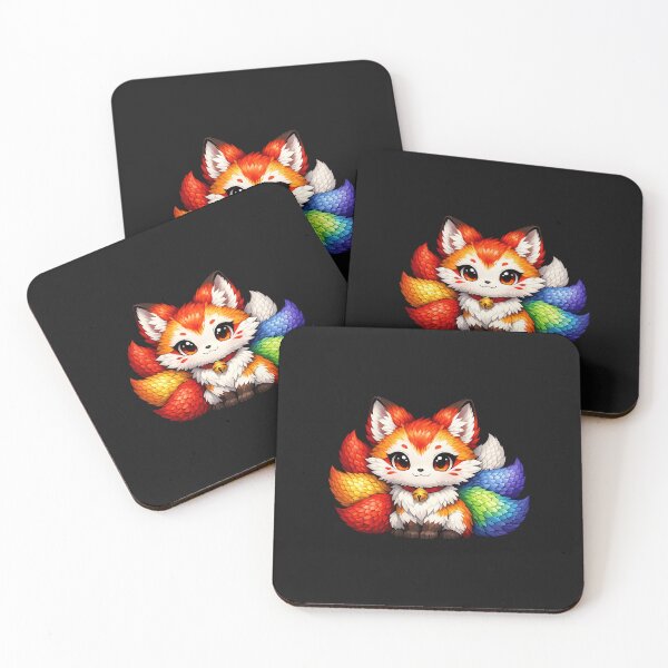 Item preview, Rainbow Tailed Kawaii Fox Creature designed and sold by PhyllisBrabham.