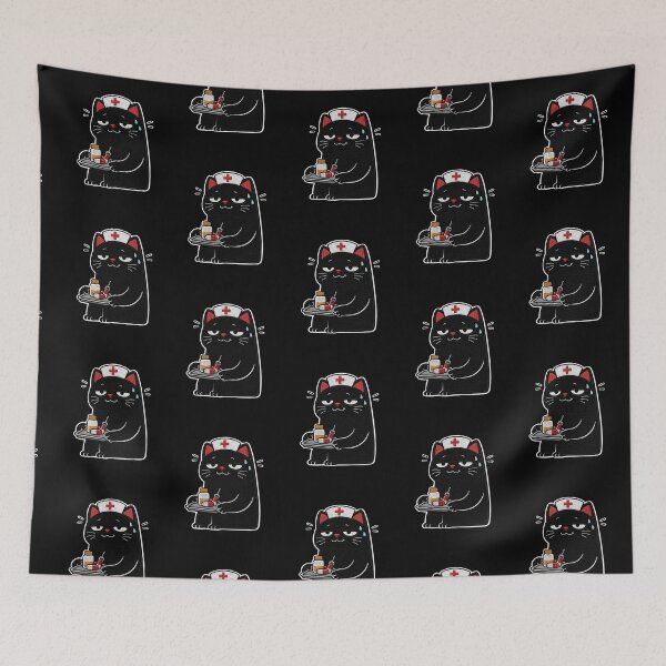 Item preview, Overworked Nurse Cat Meme Healthcare Burnout Funny Caring Aesthetic designed and sold by ColorSplash123.