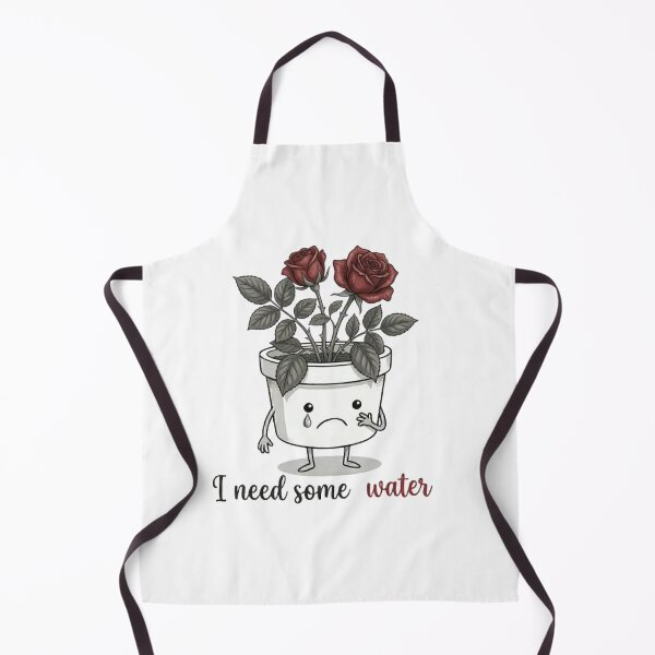 Item preview, "I Need Some Water" - Thirsty Sad Red Rose Pot designed and sold by PoomDesign.