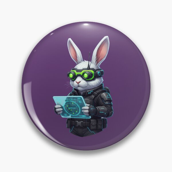 Item preview, Focused futuristic bunny character in tactical goggle uses sci fi technology for intelligence designed and sold by Jdee23.