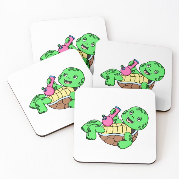Item preview, Cute Stoner Turtle Pink Bong Kawaii Weed Girl Art designed and sold by MycoMindsMedia.