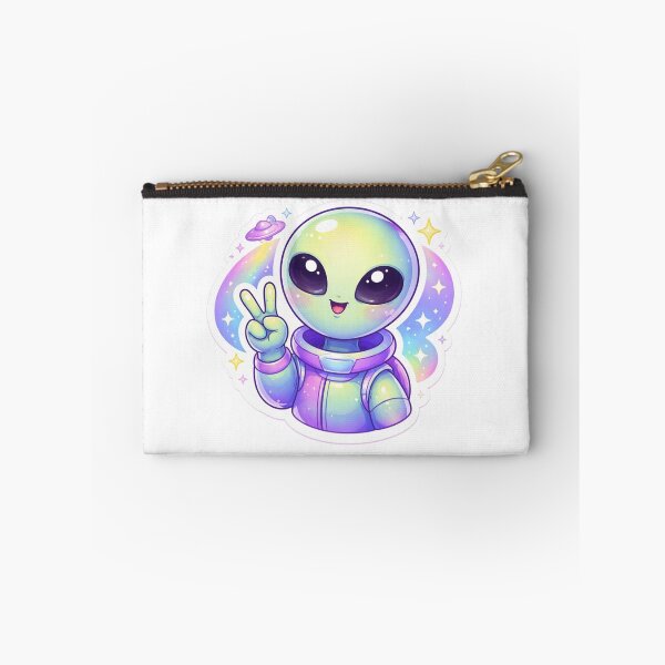 Item preview, Cute Kawaii Alien Astronaut Peace Sign | Pastel Space Aesthetic Sticker designed and sold by Dasts Cart.