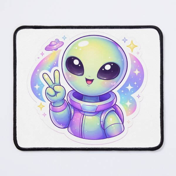 Item preview, Cute Kawaii Alien Astronaut Peace Sign | Pastel Space Aesthetic Sticker designed and sold by Dasts Cart.