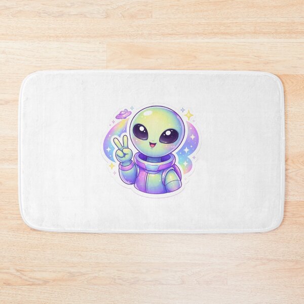 Item preview, Cute Kawaii Alien Astronaut Peace Sign | Pastel Space Aesthetic Sticker designed and sold by Dasts Cart.