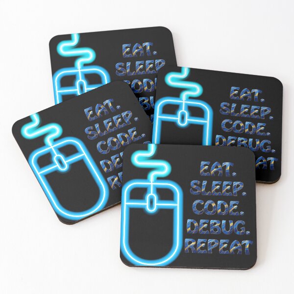 Item preview, Coder's Curse - Eat Sleep Code Debug Repeat Graphic designed and sold by Mini Pixel Perfect Co..