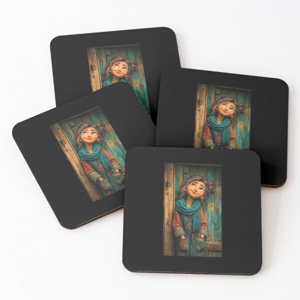 Item preview, Cute Dreamy Girl Looking Up | Whimsical Cartoon Art Illustration designed and sold by GrimNest.