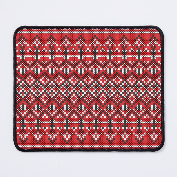 Item preview, A vibrant red cross-stitch pattern in an ethnic or Native style. designed and sold by Nengsang.