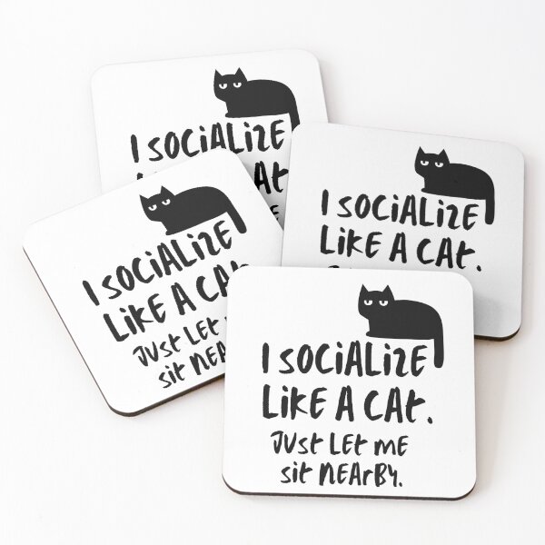 Item preview, Socialize Like A Cat | Cute Introvert Doodle designed and sold by Tattyarts.