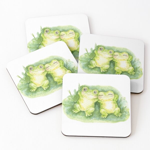 Item preview, Cute Frog Couple Kawaii Love Aesthetic Art designed and sold by AlisaArtDecor.