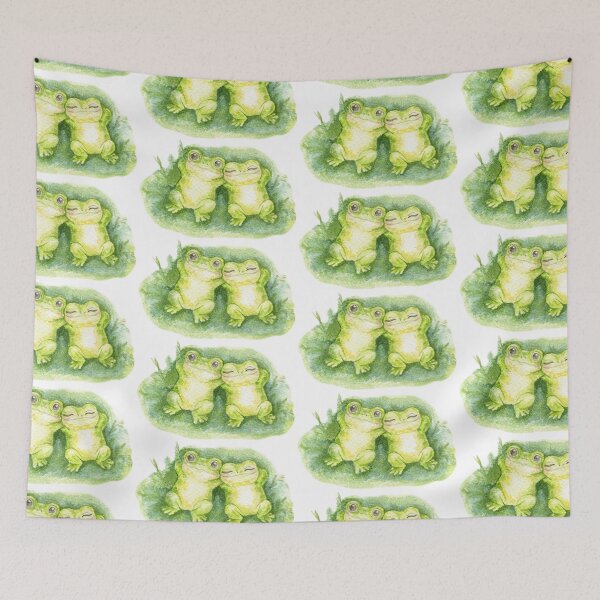 Item preview, Cute Frog Couple Kawaii Love Aesthetic Art designed and sold by AlisaArtDecor.