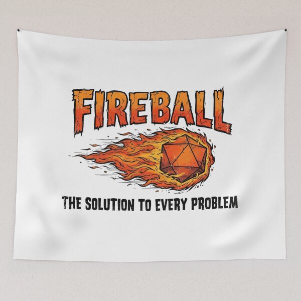 Item preview, Fireball The Solution To Every Problem Flaming RPG Dice designed and sold by Fenay Designs.