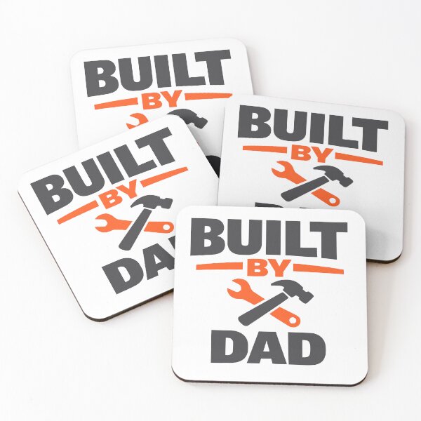 Item preview, Built By Dad Construction Tool Typography Design designed and sold by FunFitLife Studio.